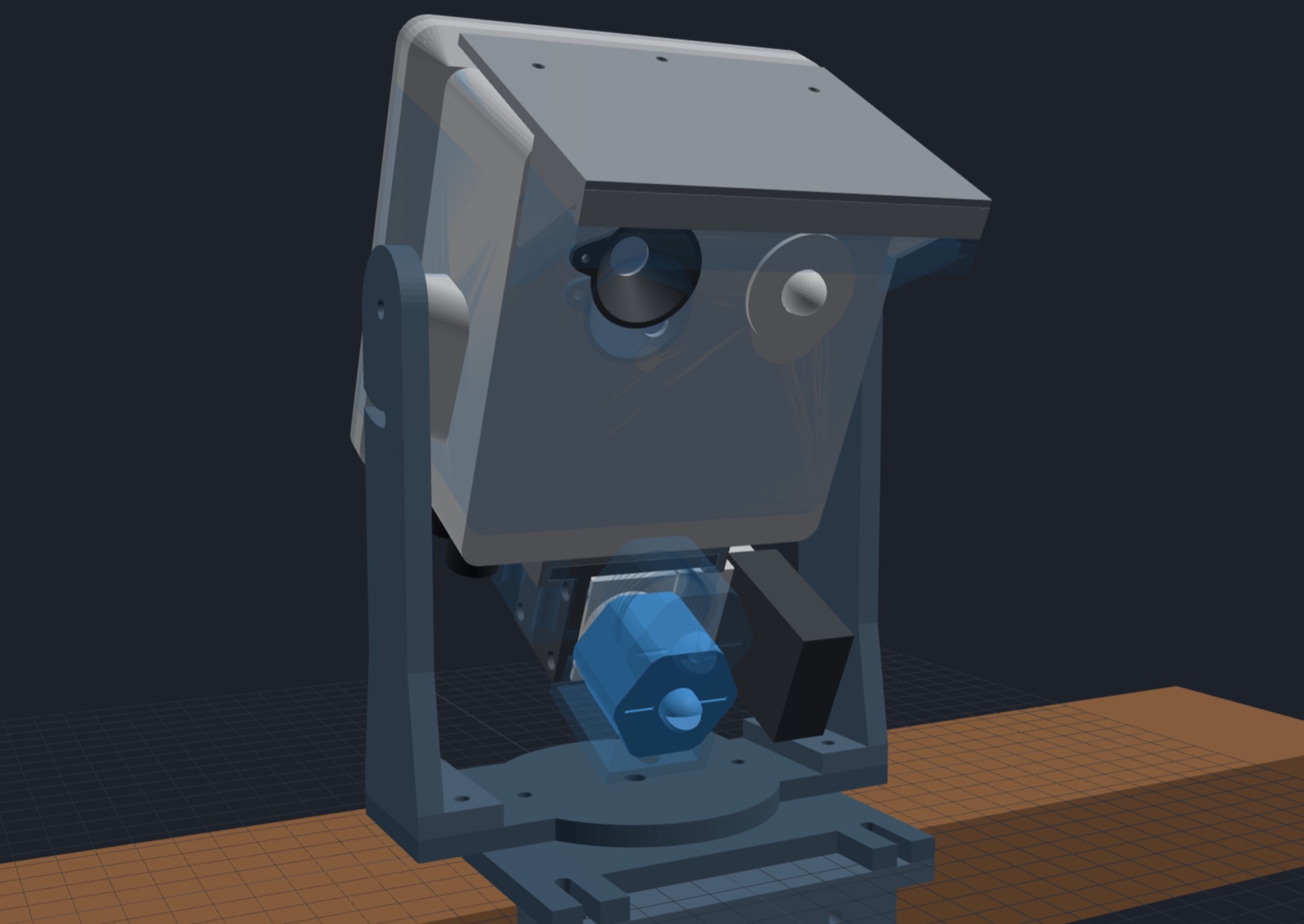 v4 with v3 ghosted over it in faint blue: v4 is taller, and the valve hangs differently underneath